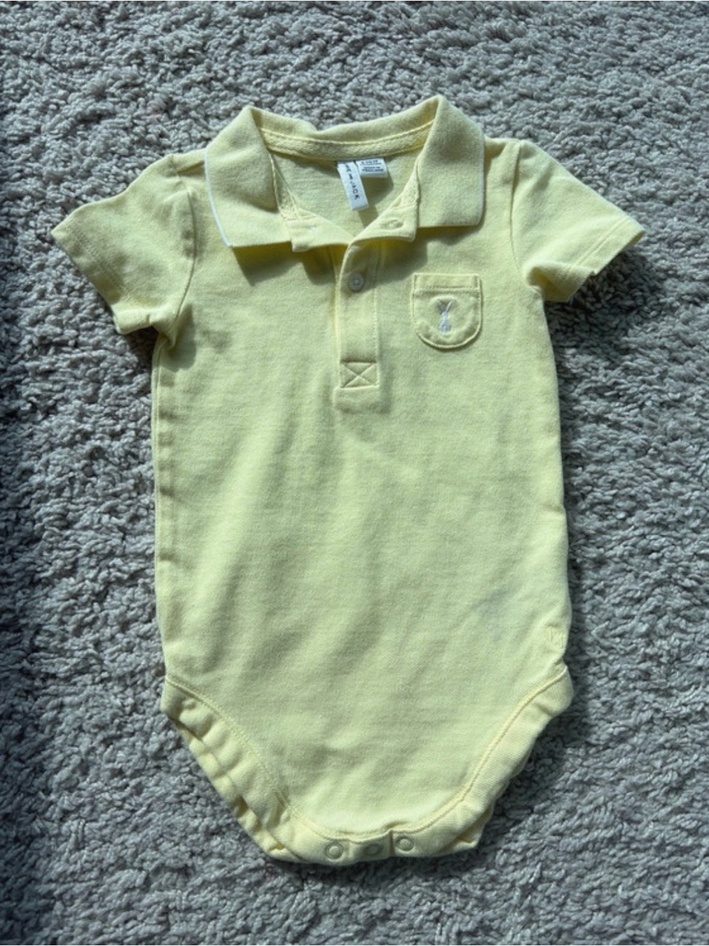 Janie and Jack Pale Yellow Polo-Style Baby One-Piece